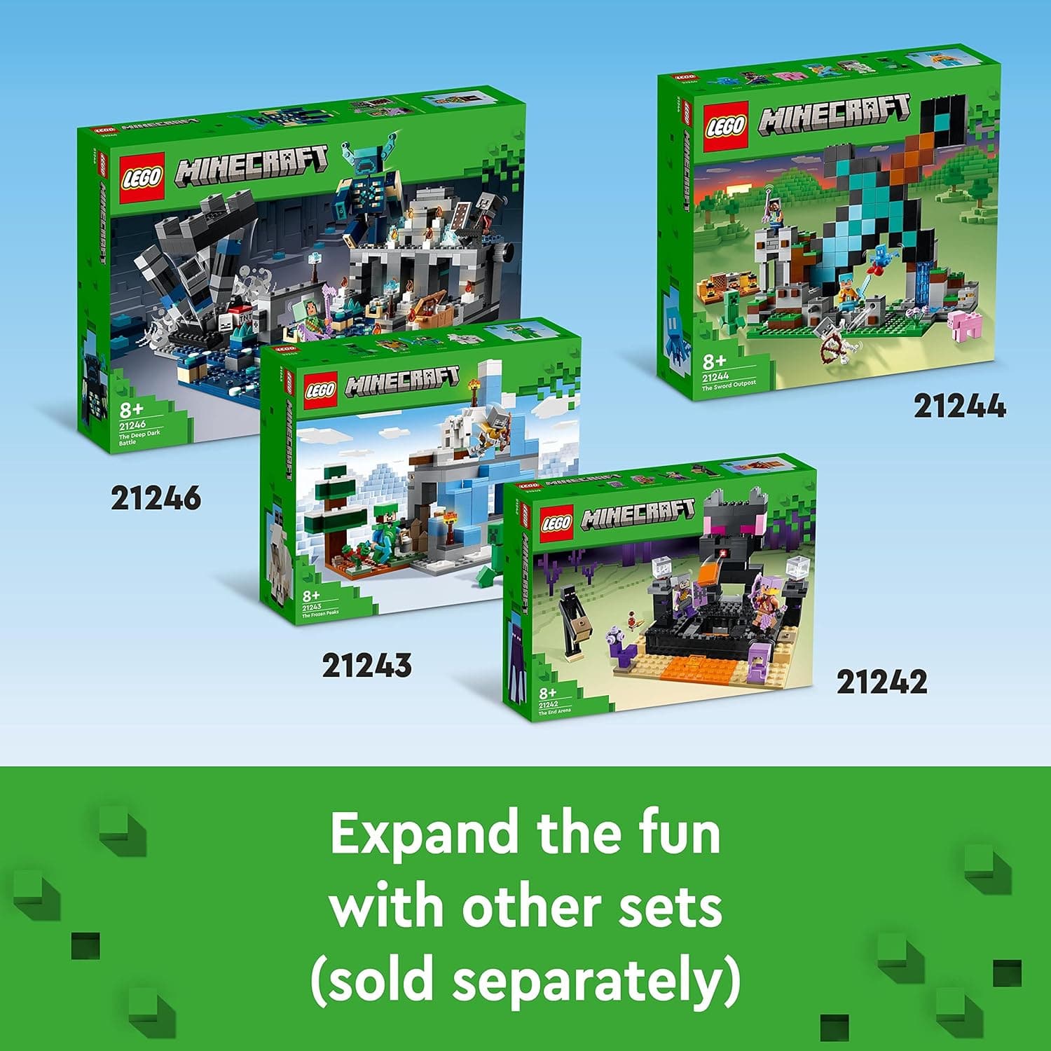 Buy LEGO,LEGO Minecraft The Sword Outpost Building Toy with Creeper, Soldier, Pig and Skeleton Figures, Gift for Boys and Girls Aged 8 Plus Years Old 21244 - Gadcet UK | UK | London | Scotland | Wales| Near Me | Cheap | Pay In 3 | Toys & Games